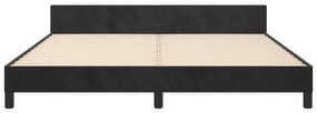 Estrutura de cama sem colchão 160x200 cm veludo preto