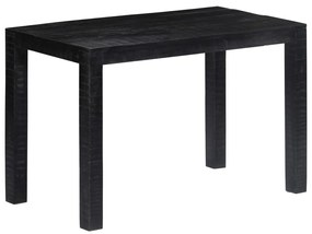 Mesa de jantar 118x60x76 cm madeira de mangueira maciça preto