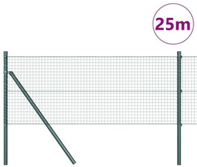 Cerca de Fio Soldado com 13 Postes Verde 0,6x25 m Aço
