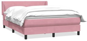 vidaXL Cama com molas/colchão 140x220 cm veludo rosa