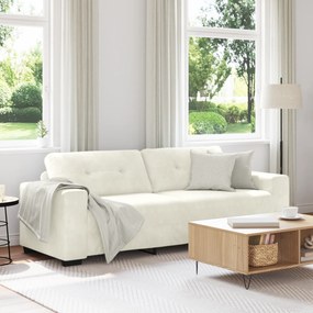 Sofá de 3 Lugares vidaXL Creme 180 cm Veludo