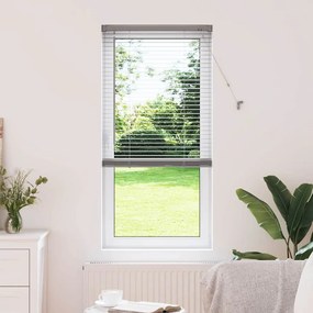 Persiana de Janela com cortinas Manual Prata 80 x 130 cm Alumínio