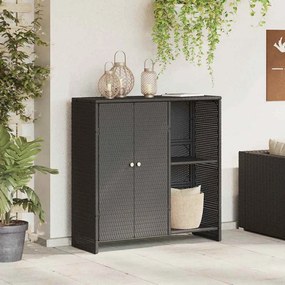 vidaXL Armário de Armazenamento Preto 100 x 36 x 102 cm em Rattan