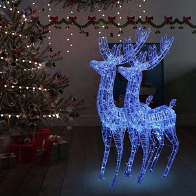 vidaXL Renas de Natal XXL 2pcs 250 LEDs 180 cm acrílico azul