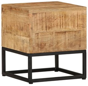 vidaXL Mesa de apoio 30x30x33 cm madeira de mangueira áspera