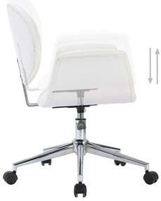 Cadeira de jantar giratória couro artificial branco