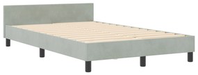 Cama vidaXL Cinza Claro 120x190 cm Veludo