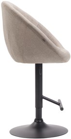 Banco de bar London em tecido e com estrutura preta 65 x 107-128 x 57 cm Castanho acinzentado