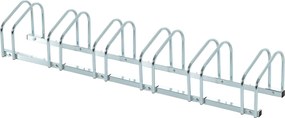 HOMCOM Suporte Estacionamento 6 Bicicletas Aço Resistente Interior Exterior Prático 179x33x27 cm Prata | Aosom Portugal