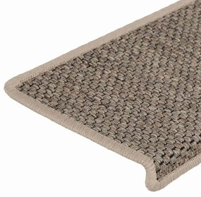 Tapetes escada adesivos aspeto sisal 30pcs 65x21x4 bege-escuro