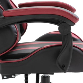 Cadeira de gaming couro artificial vermelho tinto