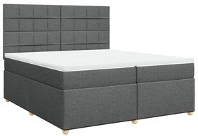 Cama com molas/colchão 200x200 cm tecido cinzento-escuro