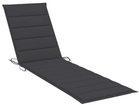 Espreguiçadeiras com mesa e almofadão 2 pcs teca maciça