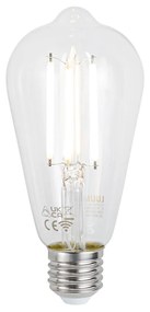 LED Candeeiro de pé inteligente preto com dourado incl. Wifi A60 - Lofty Moderno