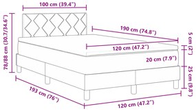 Cama Box Spring com Colchão Castanho Escuro 120x190 cm Tecido