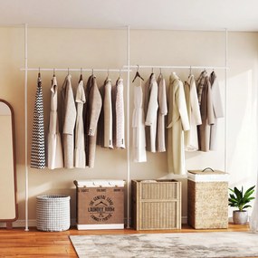 Barra para Cortina Divisória (CORTINAS NÃO INCLUIDAS), Instalação sem Perfuração, Branco