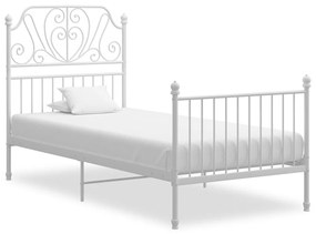 vidaXL Estrutura de cama metal 90x200 cm branco