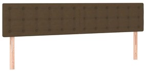 Cama box spring c/ colchão/LED 120x190cm tecido castanho-escuro