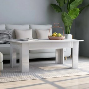 vidaXL Mesa de centro 100x60x42 cm contraplacado branco brilhante