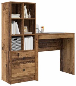 Mesa com Armazenamento Madeira Velha Madeira Composta