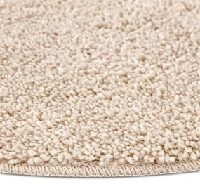 Tapete Shaggy com Base de Látex Creme ø160 cm