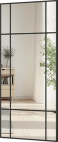 Espelho de Parede Retangular Estilo Janela, 110 x 2 x 50 cm, Instalação Horizontal ou Vertical, Preto