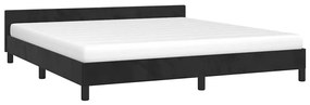 Estrutura de cama sem colchão 160x200 cm veludo preto