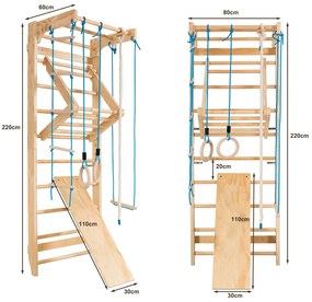 Escada Ginástica em Madeira Ideal para Crianças Adultas e Idosos para Alongamento Muscular e Alívio de Dores para Jardim de Ginásio Doméstico 80 x 60 x 220 cm