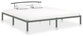 Estrutura de cama 180x200 cm metal cinzento