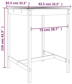 5 pcs conjunto de bar para jardim pinho maciço