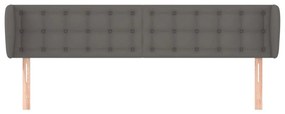 Cabeceira de cama c/ abas couro artificial 183x23x78/88cm cinza