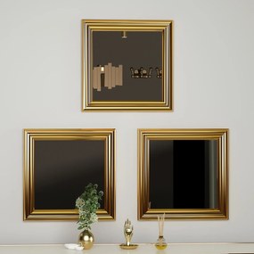 Conjunto de Espelhos Otto – Dourado – 40 x 40 x 3 cm (3 Peças)
