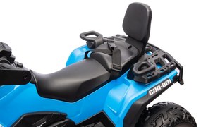 Moto 4 elétrica para crianças 12V Can Am Outlander 4×4 200W rodas Espuma EVA, assento couro Carga até 50Kg Azul