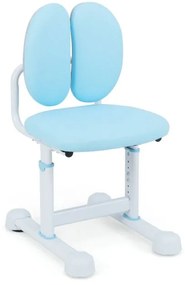 Cadeira de escritório para crianças com apoio duplo para as costas e altura ajustável estofada Azul