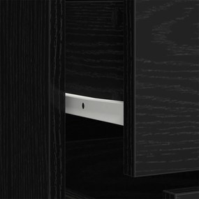 Guarda-roupa vidaXL Preto Carvalho 80x52x180 cm Madeira de engenharia