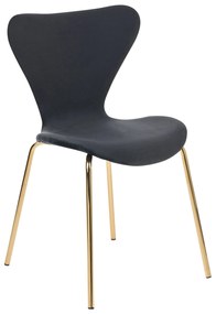 Conjunto de 2 cadeiras de jantar em veludo preto e dourado BOONVILLE Beliani