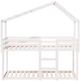 Beliche com telhado 75x190 cm madeira de pinho maciça branco