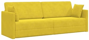 Sofá-Cama de Chão 2 em 1 Amarelo 213x144x60 cm Veludo