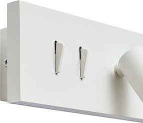 Candeeiro de Parede Moderno Ajustável Branco com USB-C incl. LED - Modric