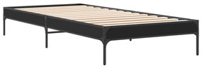 Estrutura de cama 75x190 cm derivados de madeira e metal preto