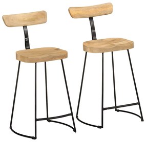 Bancos de bar 2 pcs 49x43x88 cm madeira de mangueira maciça