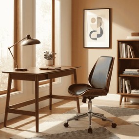 Cadeira de Escritório Mitch Chrome Preto e nogueira