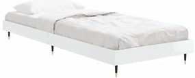 Estrutura cama 75x190 cm derivados de madeira branco brilhante