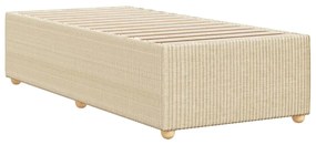 Estrutura de cama sem colchão 90x200 cm tecido creme