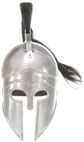 Capacete de soldado grego réplica LARP aço prateado