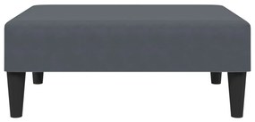 2 pcs conjunto de sofás com almofadas veludo cinzento-escuro