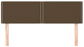 Cabeceira de cama 2 pcs tecido 72x5x78/88 cm castanho-escuro