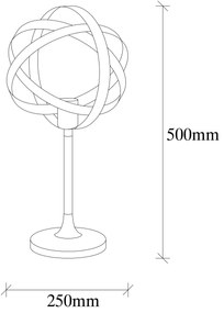 Candeeiro de Mesa Gezegen – Dourado/Preto – 24 cm x 50 cm