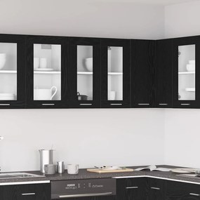 Cabide de Vidro Suspenso em Carvalho Preto - 60x31x60 cm, Feito de Mad