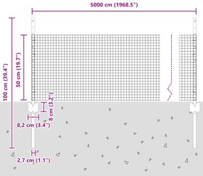 Cerca de Arame Soldado com 22 Postes em U Verde 0.5x50 m Aço